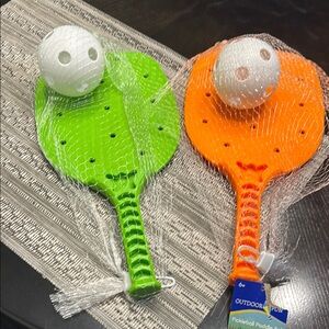 Pickleball Paddle Set - Green and Orange